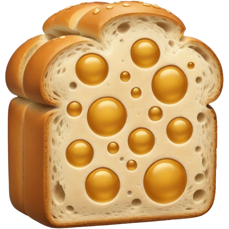 Bread with bubbles exiting holes emoji