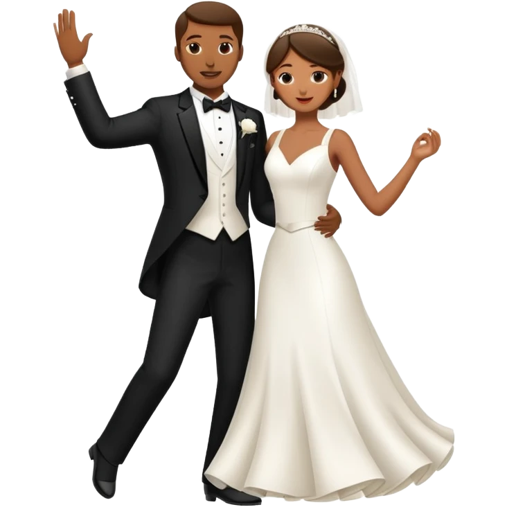 bride and groom dancing emoji