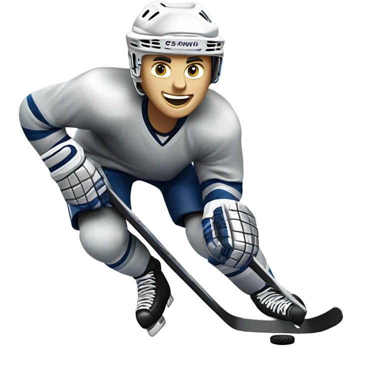 hockey player made of silver emoji