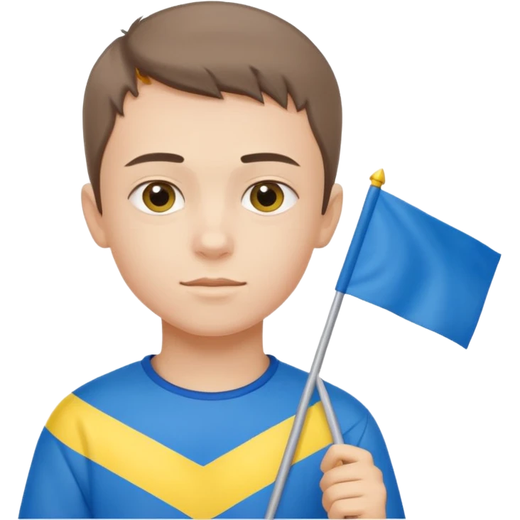 The Ukrainian boy with flag emoji