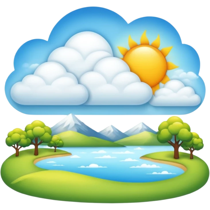 partly cloudy landskape  add sun emoji