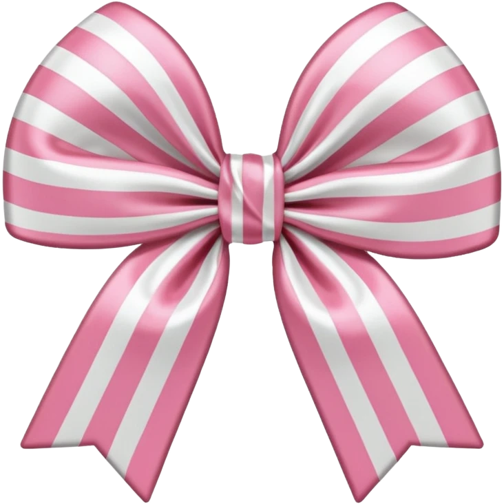 candy cane bow shape with light pink stripes and a satin bow emoji