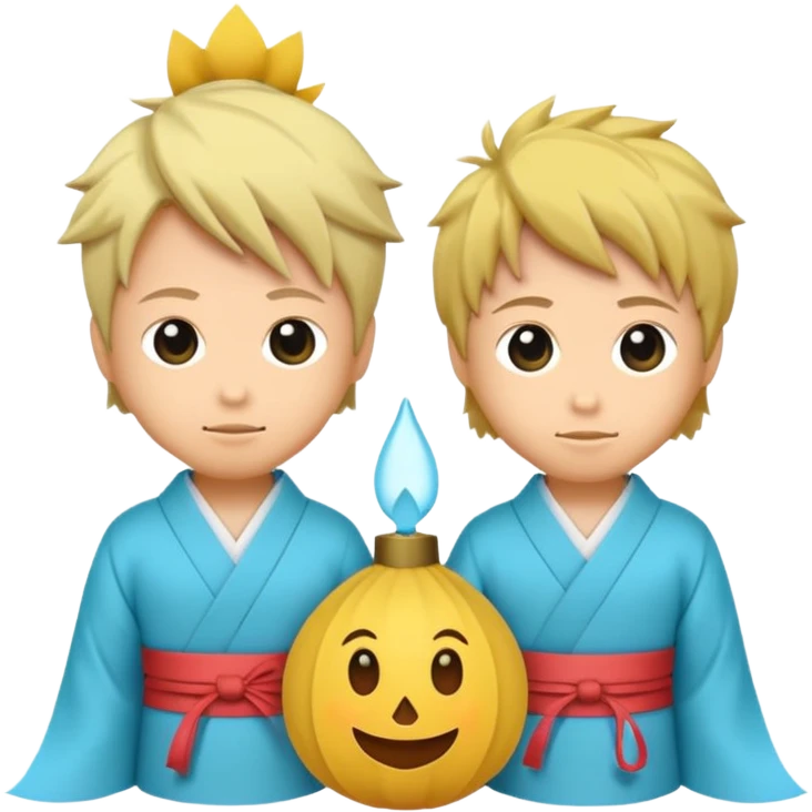  luminária japonesas roxas e ciano emoji