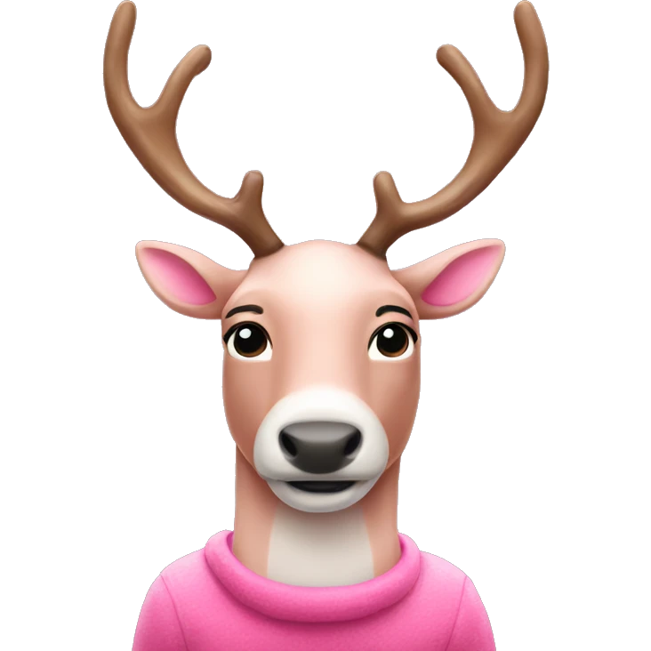 Pink raindeer emoji