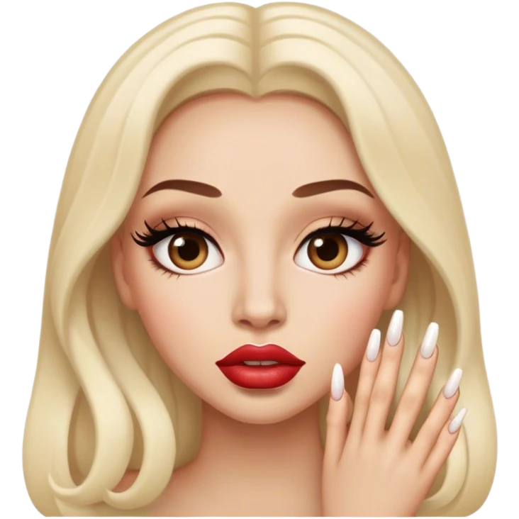 Chick with big lips,lashes, and nails  emoji