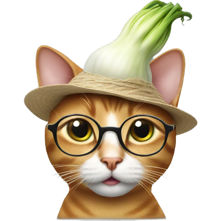 cat with glasses and an onion hat emoji