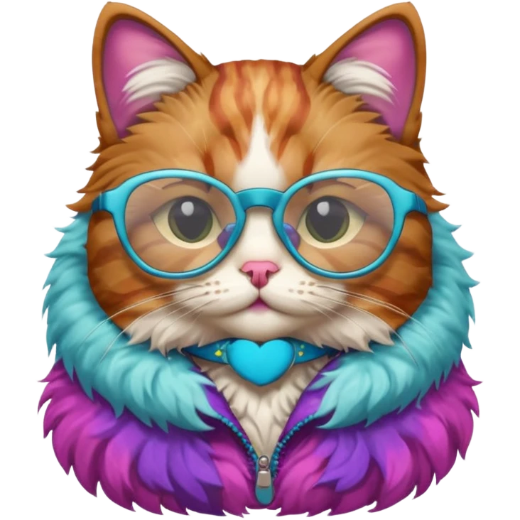 Cat wearing geekchic mood glasses  emoji