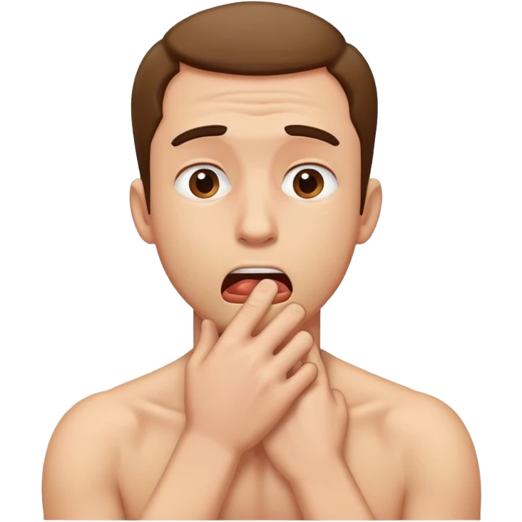 Guy choking himself  emoji