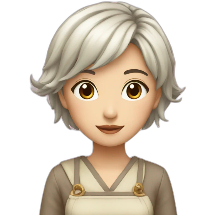 女性、ロングヘア、茶髪 emoji