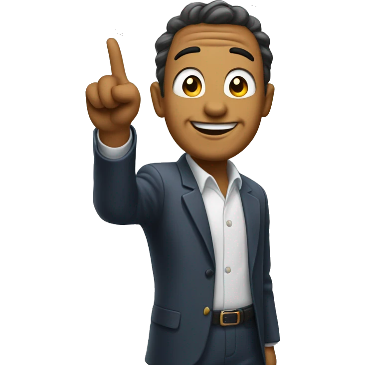 the man smirks and points to the sky emoji