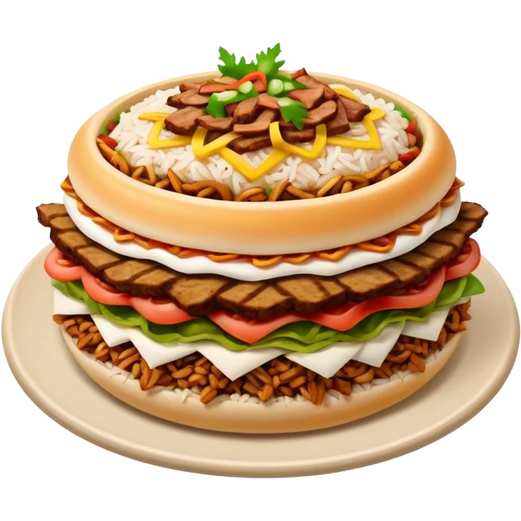 rice topped with döner emoji