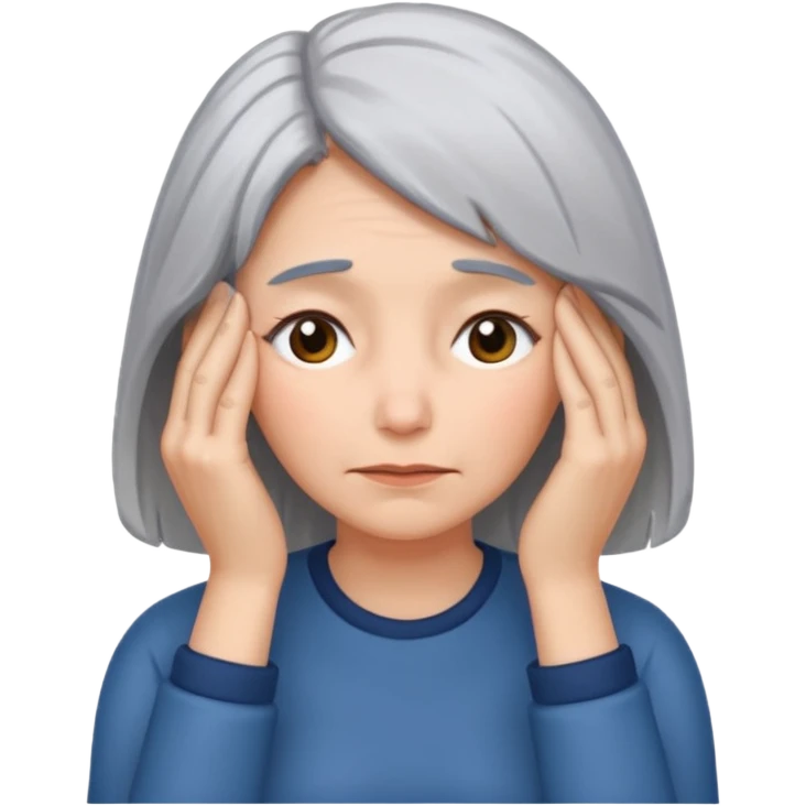 face palm woman with gray hair emoji