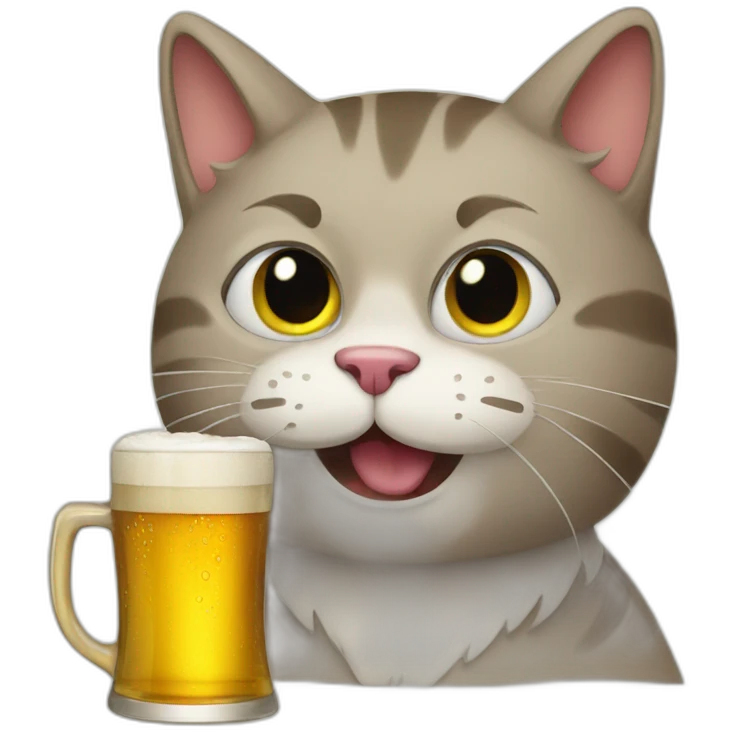 cat drinking beer emoji