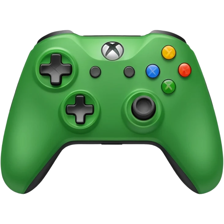 Xbox gamepad, green, front view emoji