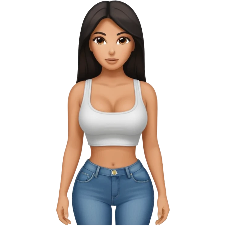 kim kardasian with a crop top emoji