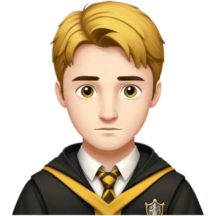 Cedric Diggory in harry potter, wear hogwarts Hufflepuff uniform emoji