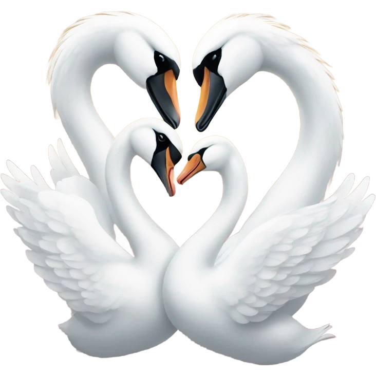 Two swan make a heart emoji