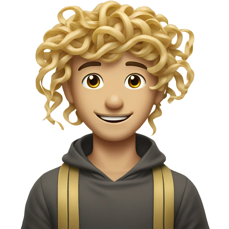 Noodle hair boy emoji