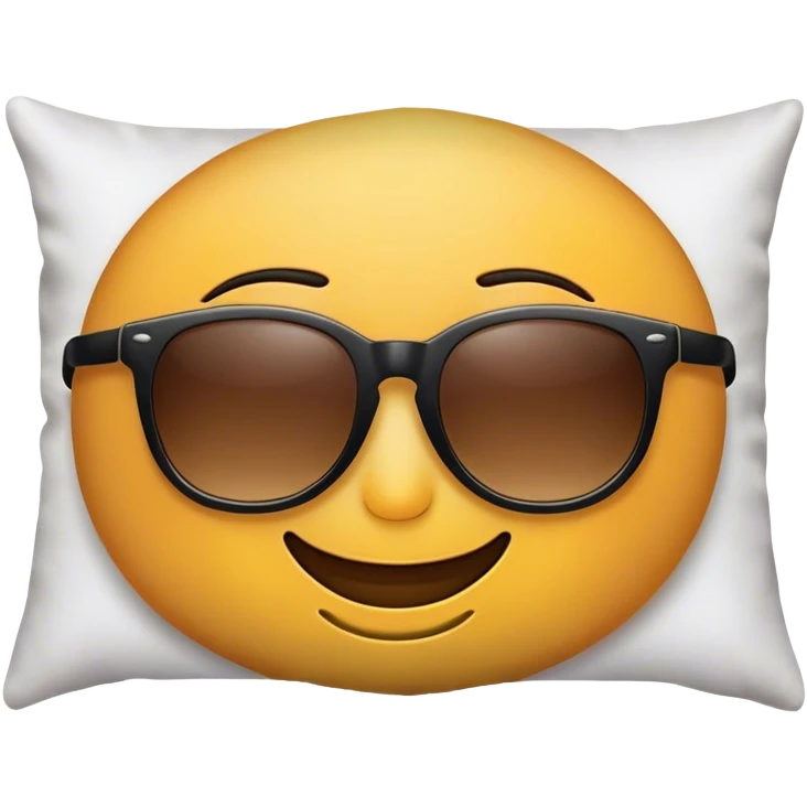 smile face with sunglasses on a pillow emoji
