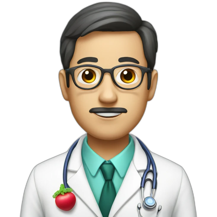 doctor with a head like  radish emoji
