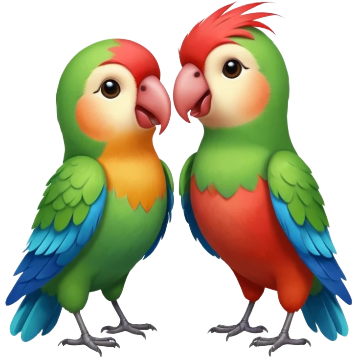 A beautiful love birds singing emoji