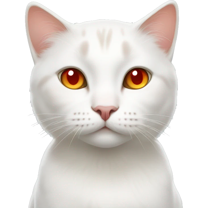 A white cat with red spots and light brown eyes emoji