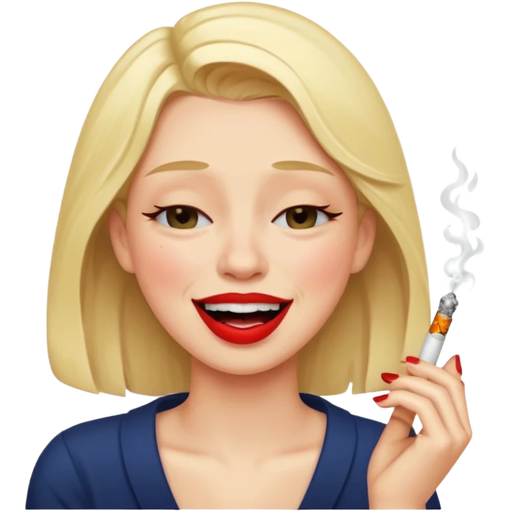 crying while laughing with cigarette emoji
