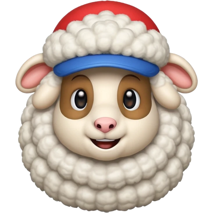 Sheep popping on the mario emoji