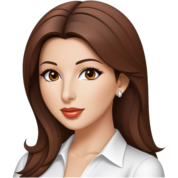 Cinematic Realistic Nancy Ajram Pop Culture Emoji, depicted with a charismatic modern portrayal of the celebrated singer rendered with crisp detail and energetic lighting. emoji