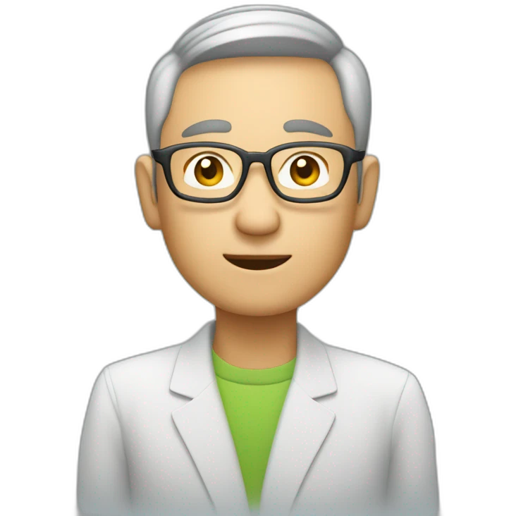 Aged 45 Asian Guy coding on the macbook air emoji