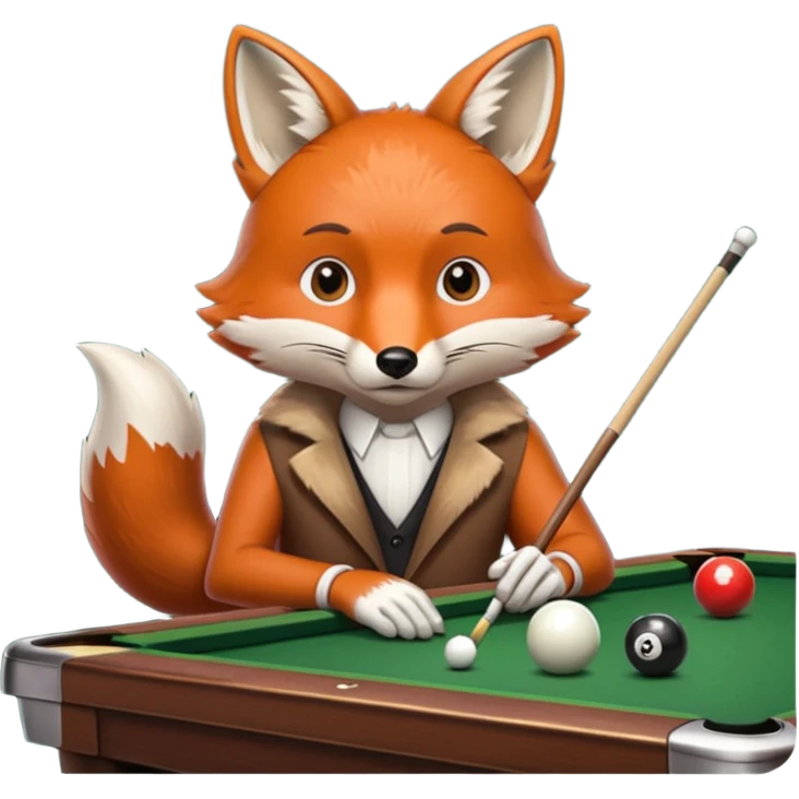 fox playing billiards emoji