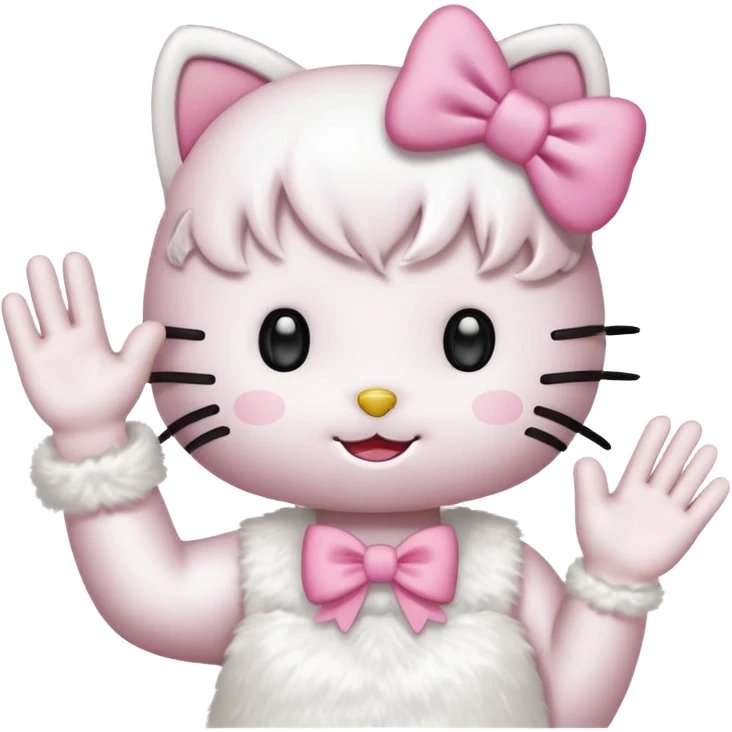 Hello Kitty waving emoji
