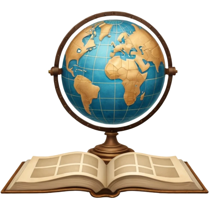 open atlas with a globe above emoji