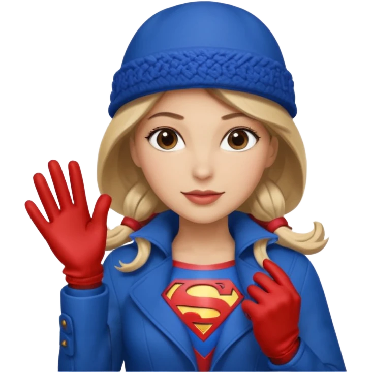 супергёрл в зимней одежде emoji