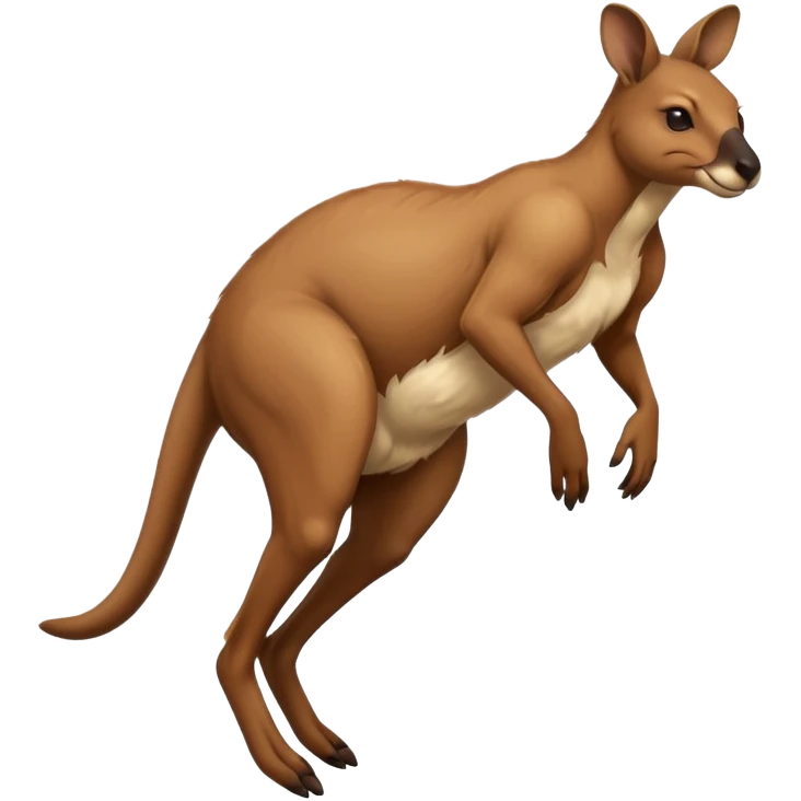 Kangaroo doing a 💩 emoji