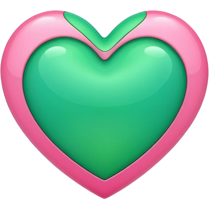 Verde e rosa cuore emoji