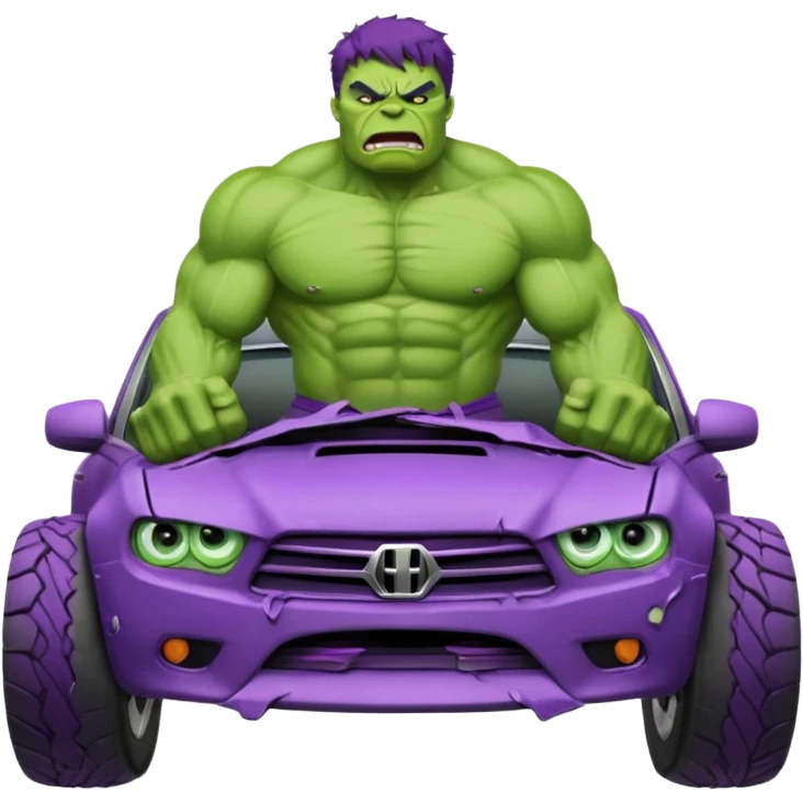 Hulk smashing a car emoji