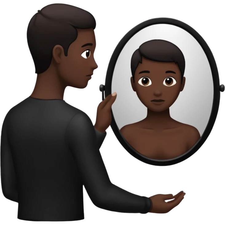 silhouette looking into a mirror emoji