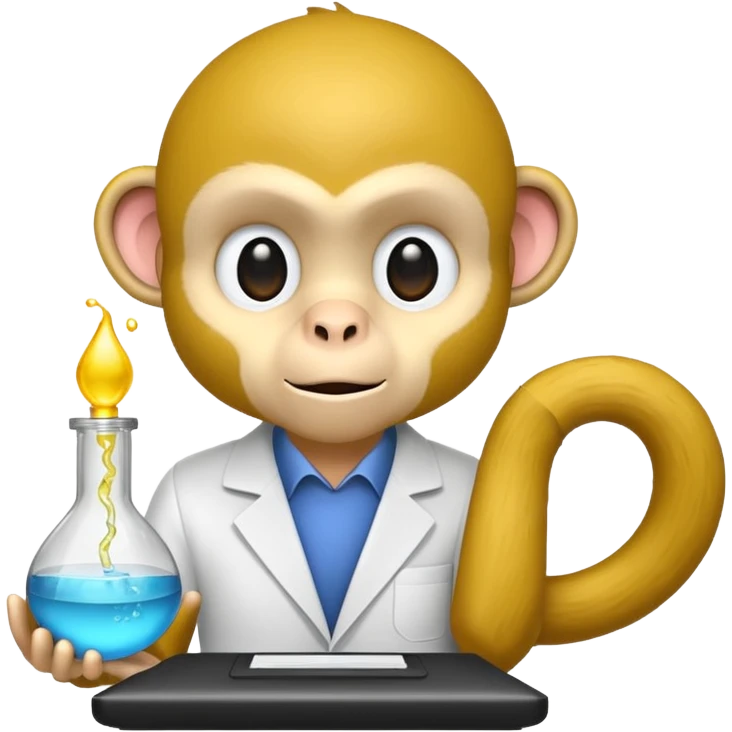 scienist and scienist item with yellow monkey emoji