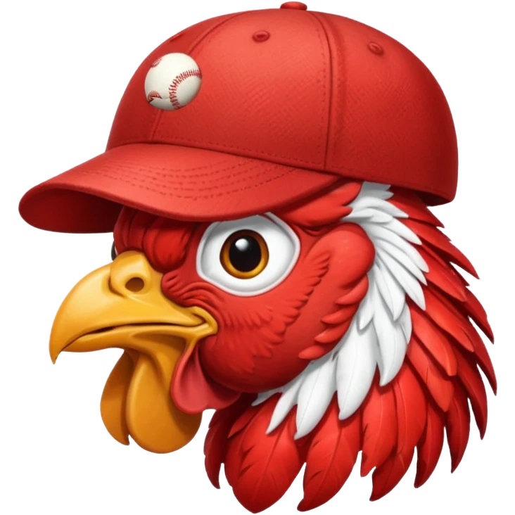 rooster with baseball cap emoji