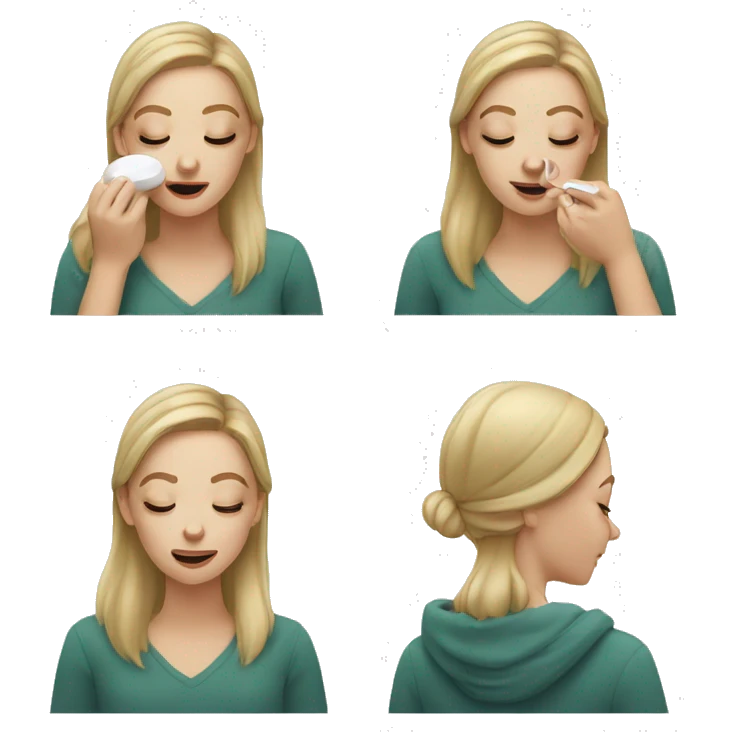 white girl applying cream on face emoji