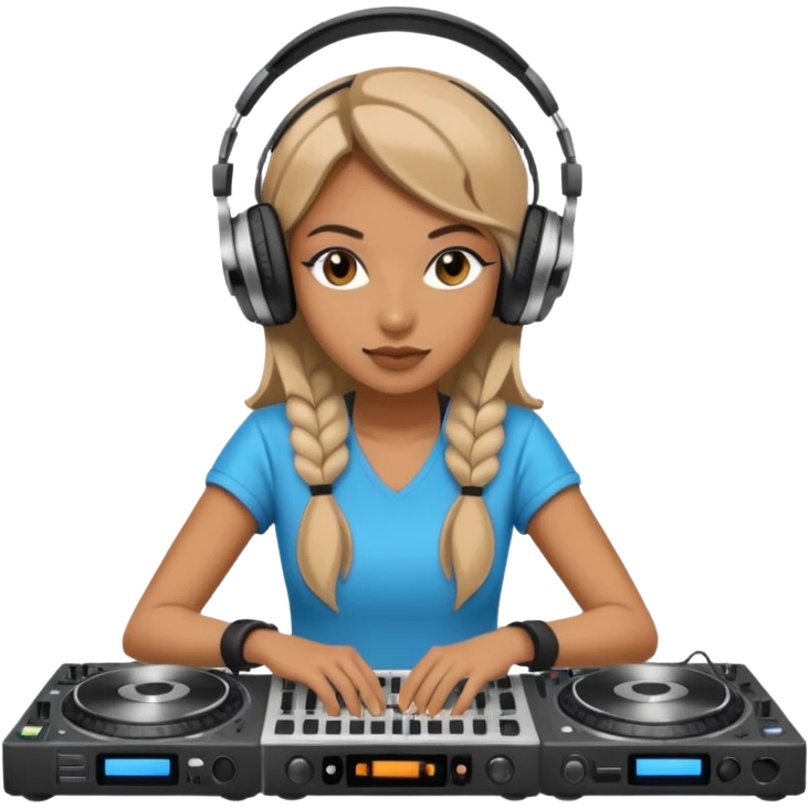 woman dj with setup emoji