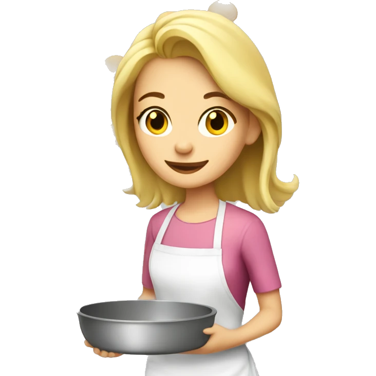 Blonde girl baking emoji