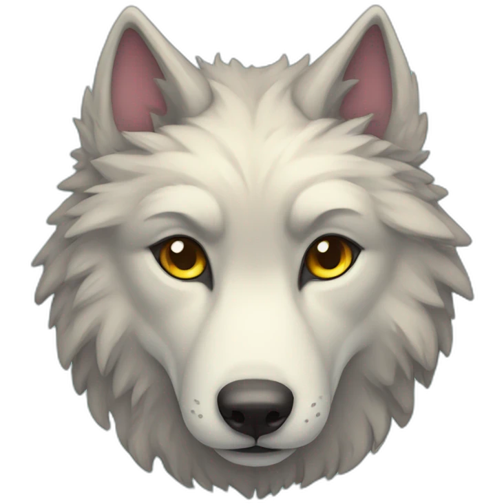 Wolf, dreamy, colorful, cute emoji