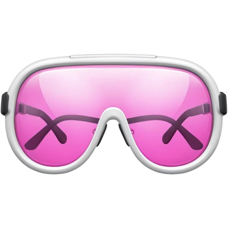 protective glasses with pink lenses and adjustable safety strap, elastic band emoji