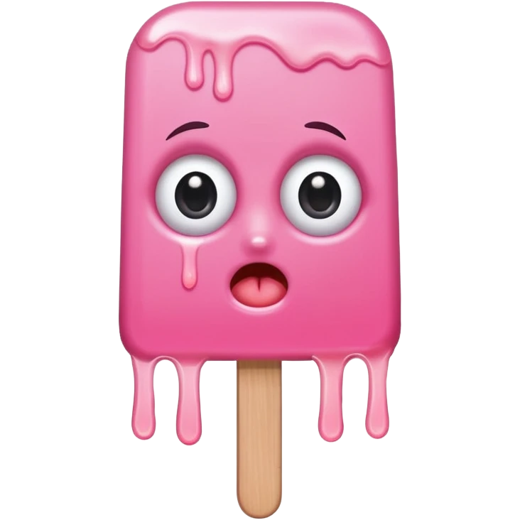 half bitten popsicle with eyes emoji