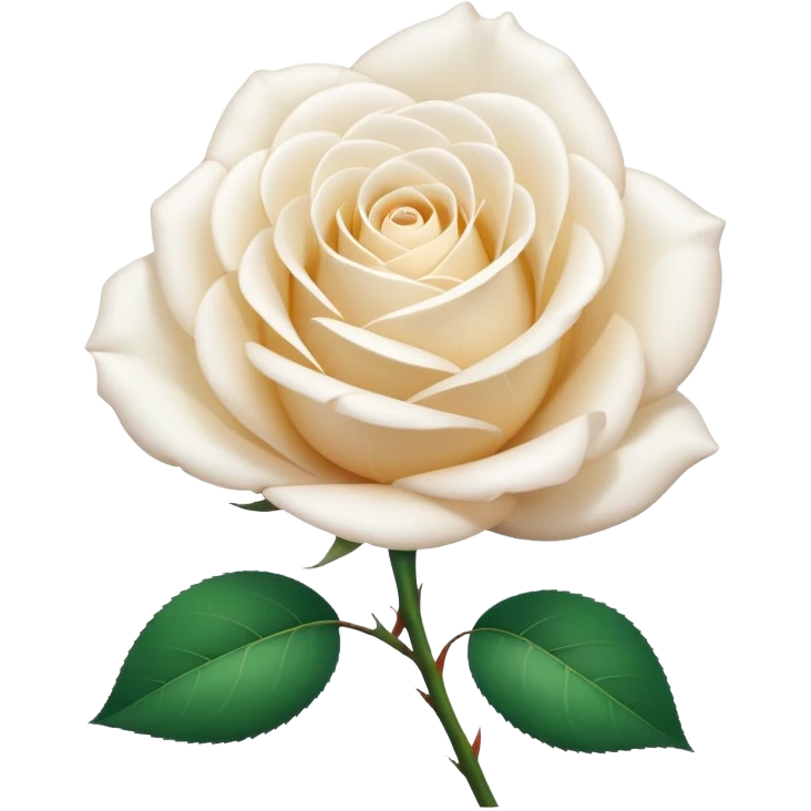 A white rose emoji in iOS emoji style, clean and smooth vector illustration, soft lighting, subtle gradients, minimal and cute, centered, transparent background, high clarity, no outline, no text
 emoji