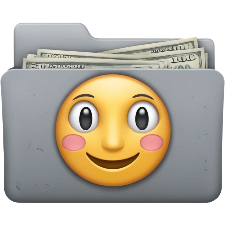 gray folder with money insideemoji emoji