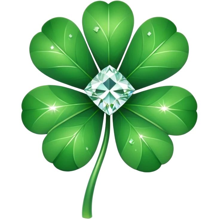 Clover with diamond emoji