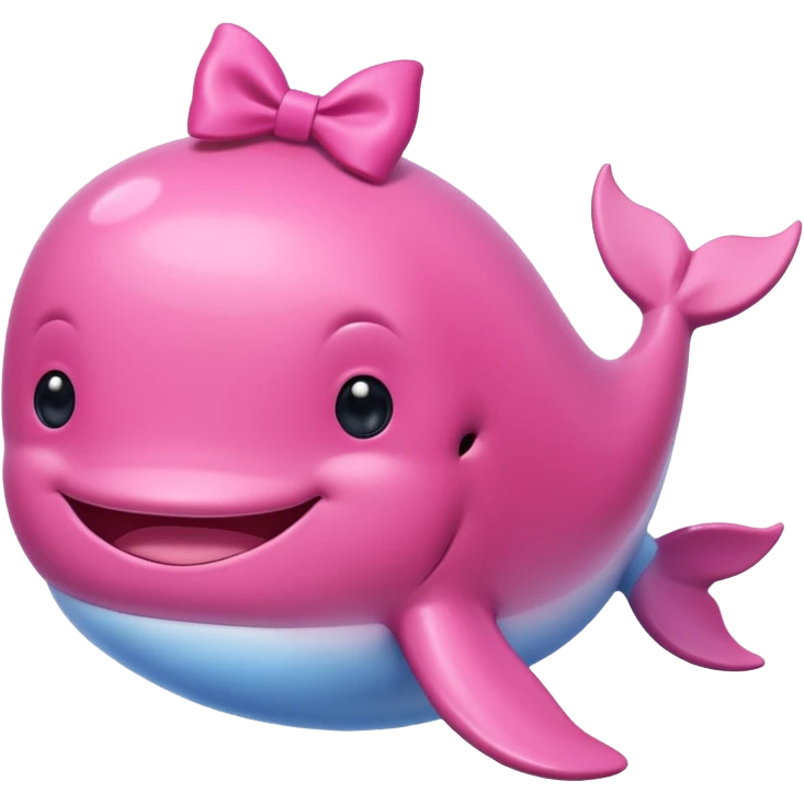 a pink wale with a bow emoji